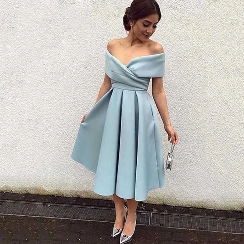 elegant off the shoulder short formal women evening dresses long, blue short a-line satin prom dresses 2019
elegant off the shoulder short formal women evening dresses long, blue short a-line satin prom dresses 2019
