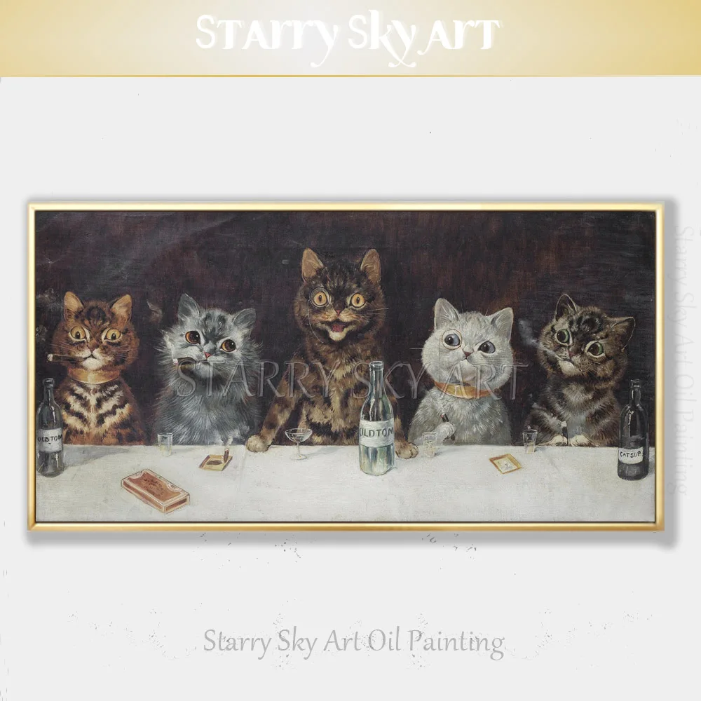 Top Artist Hand-painted High Quality Wall Art Cats Oil Painting on Canvas 5 Boss Cats Oil Painting for Living Room Decoration
Top Artist Hand-painted High Quality Wall Art Cats Oil Painting on Canvas 5 Boss Cats Oil Painting for Living Room Decoration