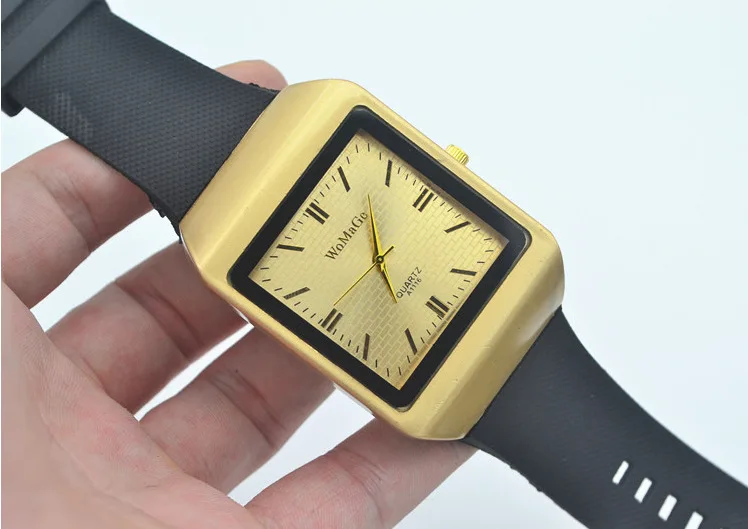 WoMaGe бренд золотой чехол спортивные часы мужские модные на каждый день для мужчин
