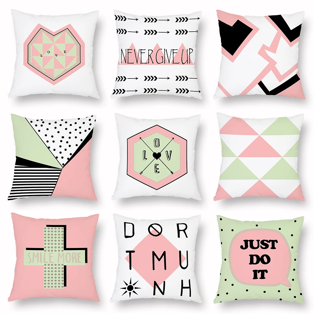 Pink and Green Cushion Cover Geometry Love Point Pattern Decorative Pillowcases for Sofa Bed Living Room Home Fresh Decor 45x45
Pink and Green Cushion Cover Geometry Love Point Pattern Decorative Pillowcases for Sofa Bed Living Room Home Fresh Decor 45x45
