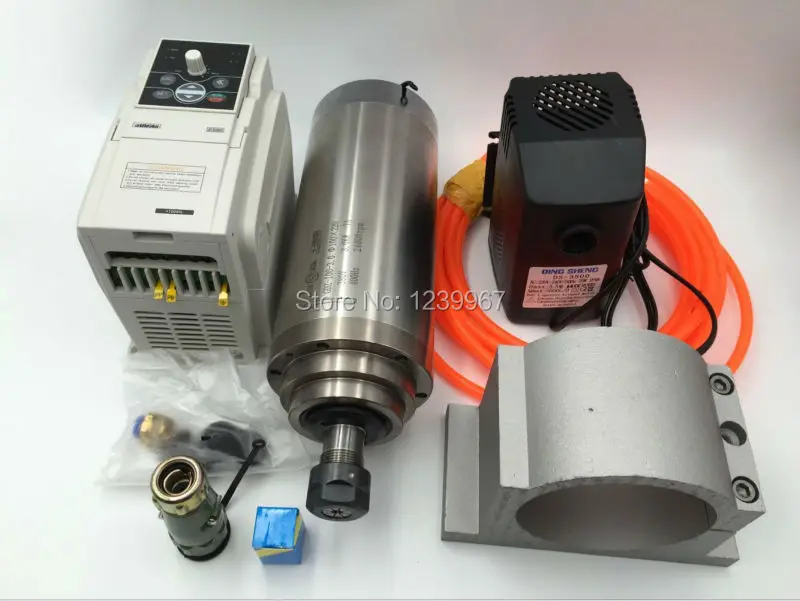 CNC Spindle Motor Kit 3KW 24000rpm Water-cooled ER20+4KW VFD Inverter+Bracket+Pump/pipe for CNC Router
CNC Spindle Motor Kit 3KW 24000rpm Water-cooled ER20+4KW VFD Inverter+Bracket+Pump/pipe for CNC Router