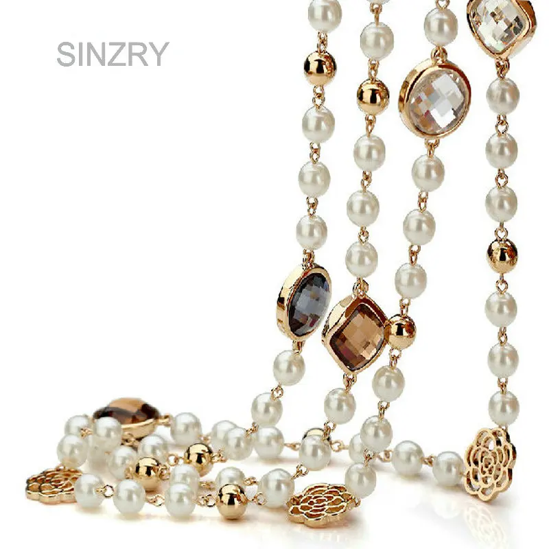 SINZRY Hotsale Cubic zircon rose flower simulated pearl long necklace for women sweater winter necklace christmas gift
SINZRY Hotsale Cubic zircon rose flower simulated pearl long necklace for women sweater winter necklace christmas gift