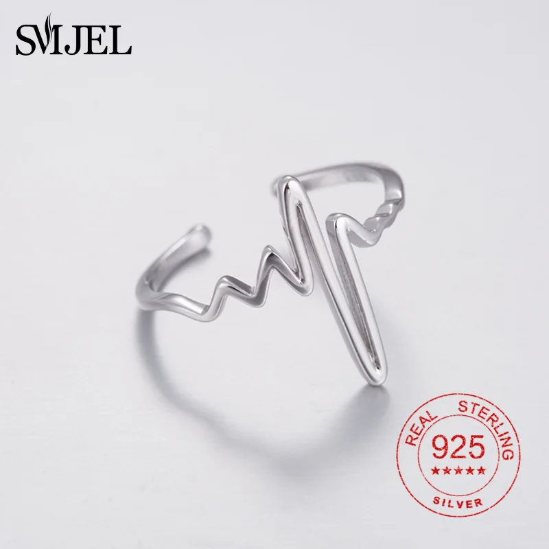 SMJEL 925 Sterling Sliver Rings for Women Unique Design Lightning Heartbeat Ring Ecg Heartbeat Jewelry Romantic Gift to Girls
SMJEL 925 Sterling Sliver Rings for Women Unique Design Lightning Heartbeat Ring Ecg Heartbeat Jewelry Romantic Gift to Girls
