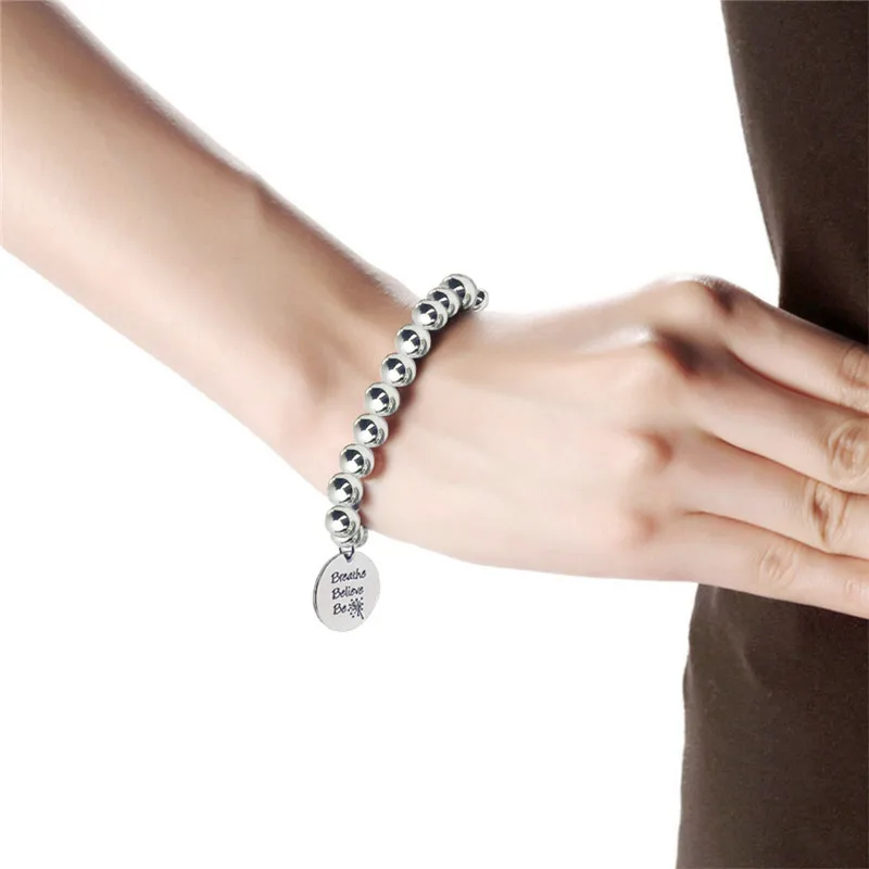Женские регулируемые браслеты с надписью из нержавеющей стали | Украшения и