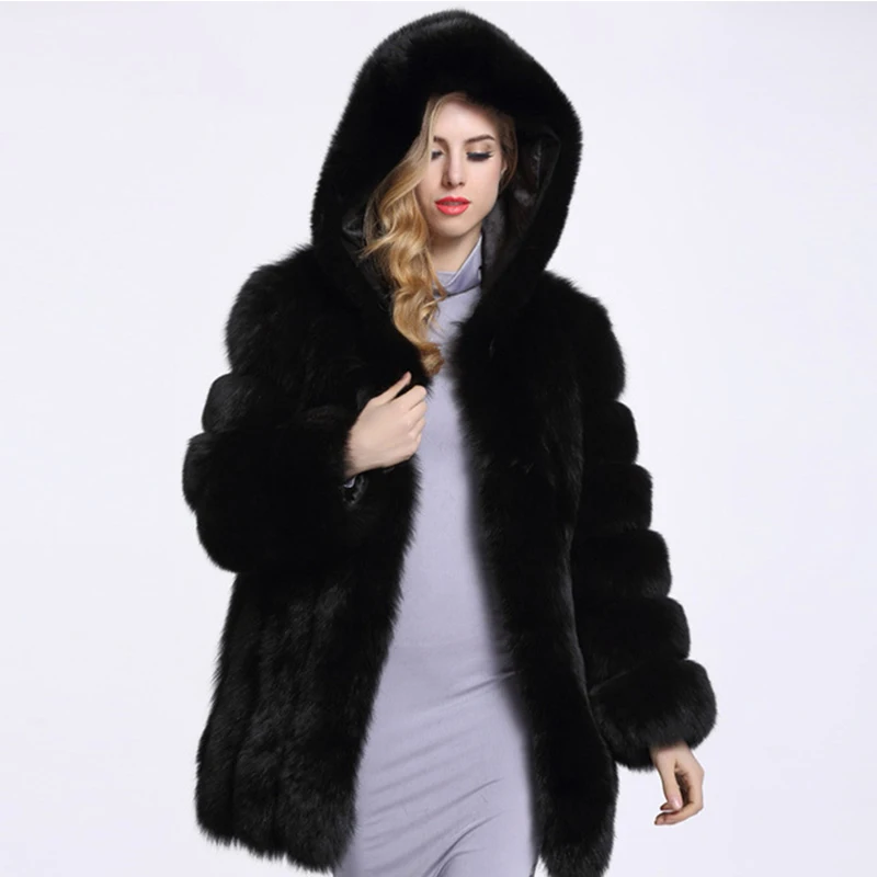 2021 Winter Thick Warm Women Faux Fox Fur Coat Hooded Female Artificial Fur Long Jacket Coats Overcoat PC253
2021 Winter Thick Warm Women Faux Fox Fur Coat Hooded Female Artificial Fur Long Jacket Coats Overcoat PC253