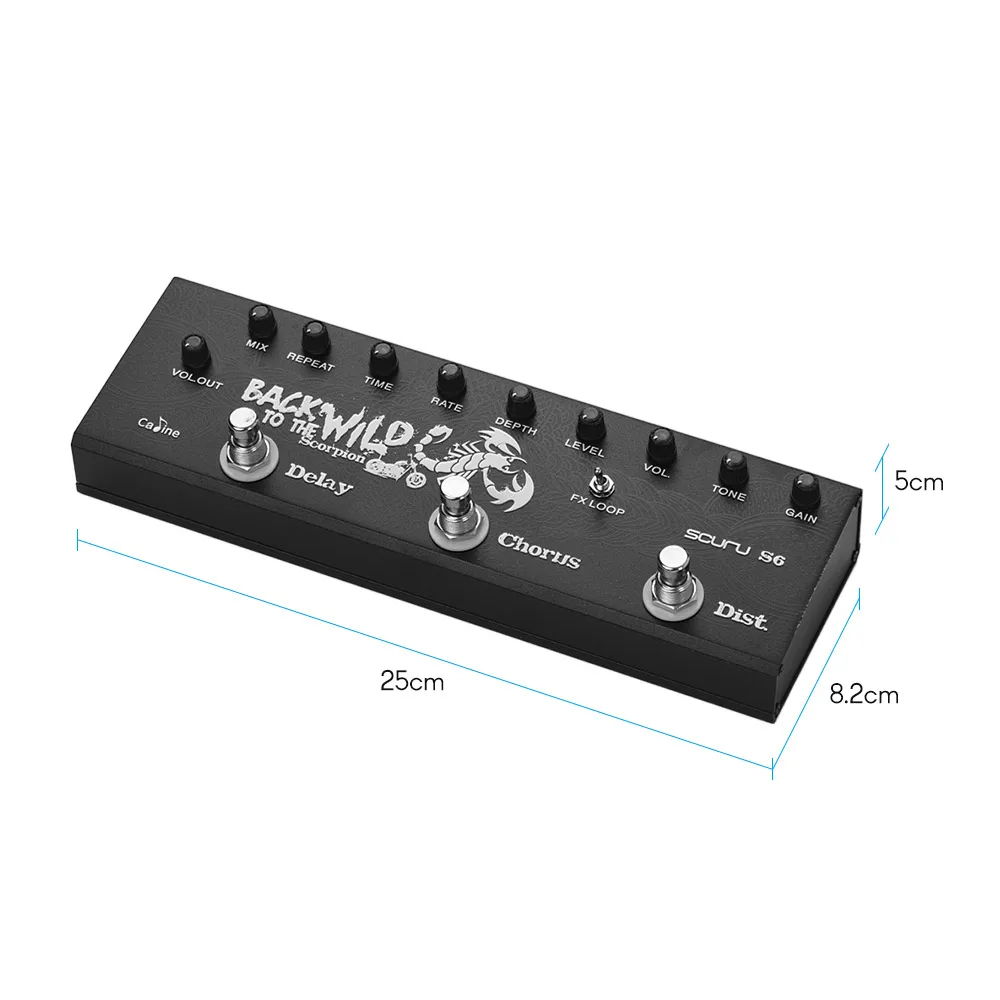 Caline SCURU S6 3-in-1 Electric Guitar Pedal Multieffect Pedal Delay Chorus Distortions Guitar Effects Pedals
Caline SCURU S6 3-in-1 Electric Guitar Pedal Multieffect Pedal Delay Chorus Distortions Guitar Effects Pedals