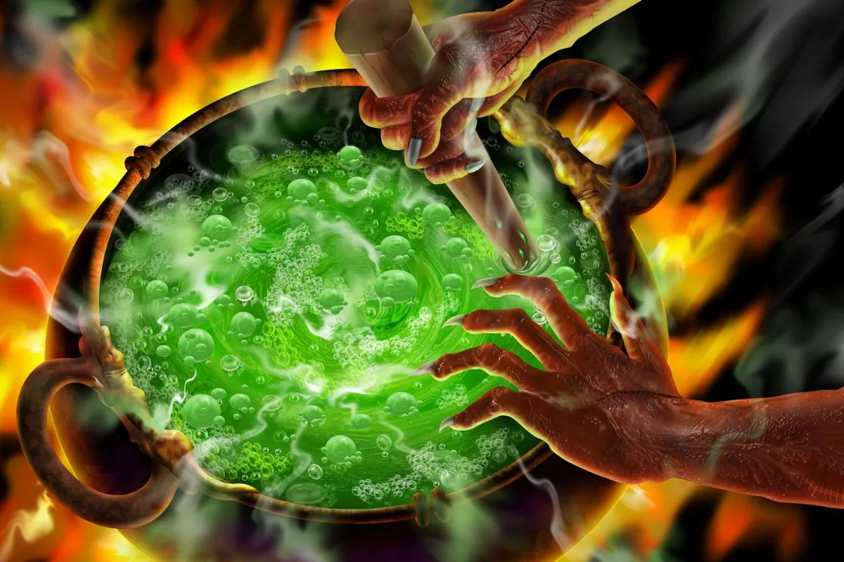 Witch fantasy green potion PDM905 настенное искусство на холсте для декора комнаты домашнее