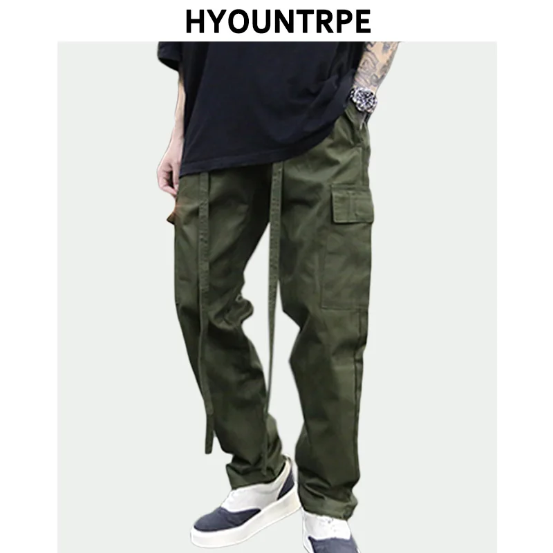 Men Loose Cargo Trousers Streetwear Fashion Long Drawstring Elastic Waist Hip Hop Pockets Pant Casual Solid Color Straight Pants
Men Loose Cargo Trousers Streetwear Fashion Long Drawstring Elastic Waist Hip Hop Pockets Pant Casual Solid Color Straight Pants