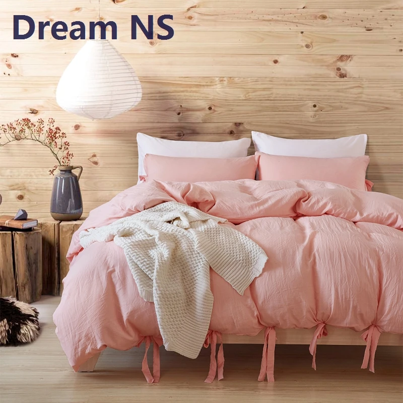 AHSNME Washed Cotton Bedlinen Girls Pink Bedding Set Customize US UK Single Double Bedclothes with Ribbon Knot Soft Bed Sets
AHSNME Washed Cotton Bedlinen Girls Pink Bedding Set Customize US UK Single Double Bedclothes with Ribbon Knot Soft Bed Sets