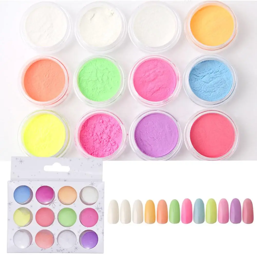 NEW 12Pcs/Set Fluorescent Nail Art Powder Luminous DIY Pigment Holographic Glitter Nail Art Decoration Manicure Tool
NEW 12Pcs/Set Fluorescent Nail Art Powder Luminous DIY Pigment Holographic Glitter Nail Art Decoration Manicure Tool