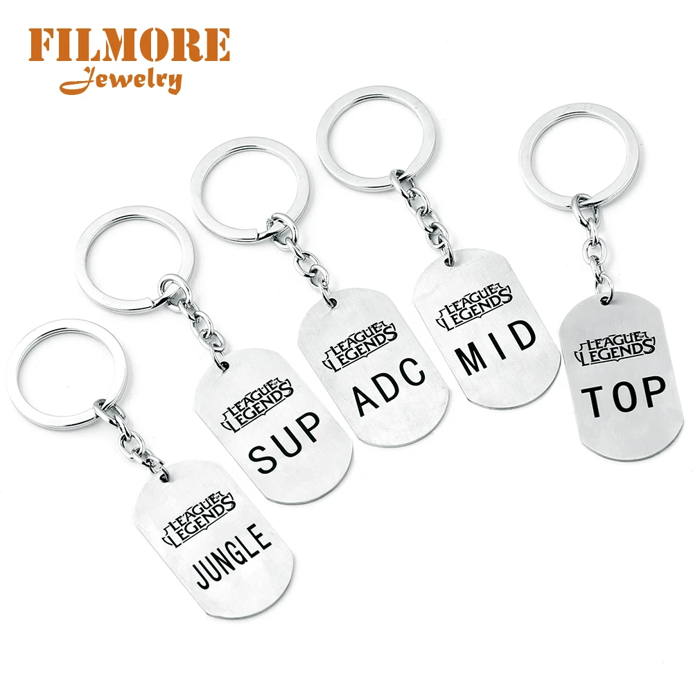 LOL Stainless Steel High Quality Keychain League of Legend Letter Logo ADC MID TOP SUP JUNGLE Series Keyring Keyholder Fan Gift
LOL Stainless Steel High Quality Keychain League of Legend Letter Logo ADC MID TOP SUP JUNGLE Series Keyring Keyholder Fan Gift
