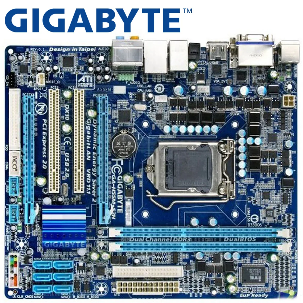 GIGABYTE GA-H55M-S2H Desktop Motherboard H55 Socket LGA 1156 i3 i5 i7 DDR3 16G Micro-ATX Original Used Mainboard H55M-S2H
GIGABYTE GA-H55M-S2H Desktop Motherboard H55 Socket LGA 1156 i3 i5 i7 DDR3 16G Micro-ATX Original Used Mainboard H55M-S2H