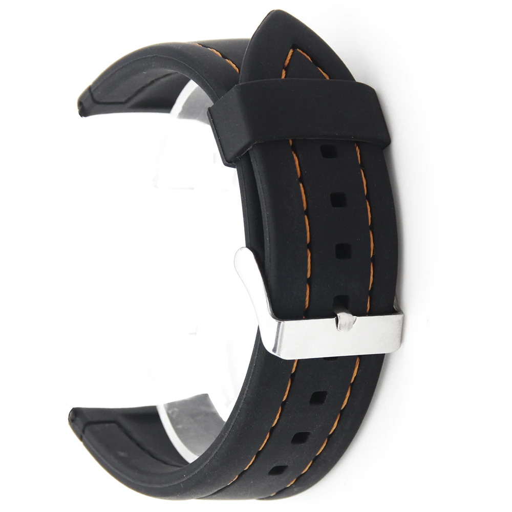 Ремешок силиконовый для наручных часов мягкий резиновый браслет с пряжкой