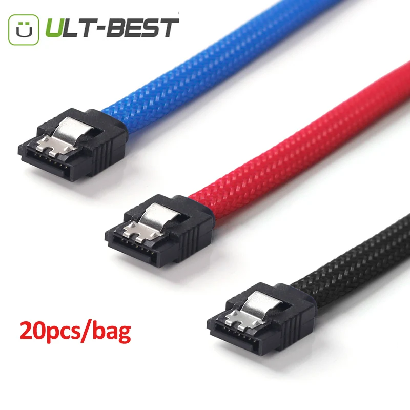 ULT-Best 20PCS 50CM SATA 3.0 III SATA3 7pin Data Cable with Premium Sleeved Nylon 6Gb/s SSD Cables HDD Hard Disk Drive Cord
ULT-Best 20PCS 50CM SATA 3.0 III SATA3 7pin Data Cable with Premium Sleeved Nylon 6Gb/s SSD Cables HDD Hard Disk Drive Cord