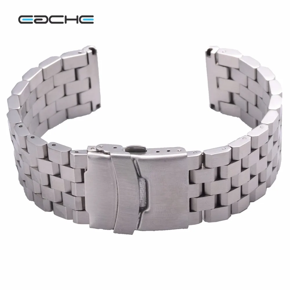 EACHE Hight Quality Silver/Black Stainless Steel Watch Band Bracelet Butterfly Folded Buckle 20mm 22mm 24mm
EACHE Hight Quality Silver/Black Stainless Steel Watch Band Bracelet Butterfly Folded Buckle 20mm 22mm 24mm