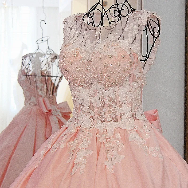 Vestido de festa длинное бальное платье розовые платья для выпускного аппликация