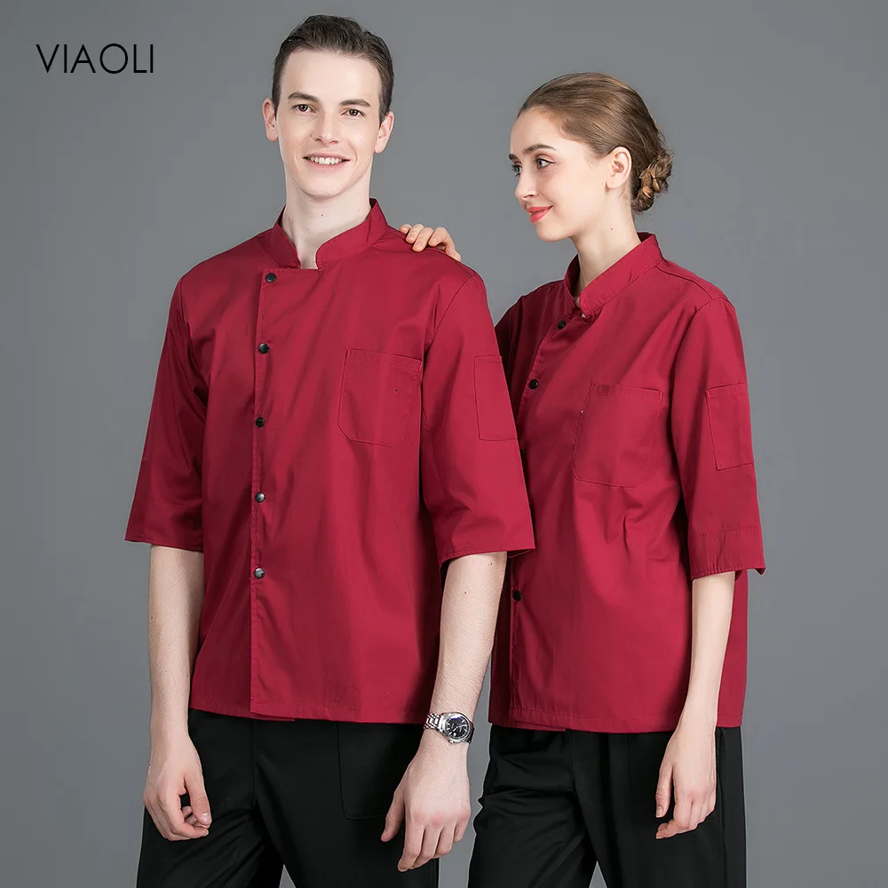 7-point sleeve chef Work shirt Double Breasted Restaurant Kitchen Chef Cook Jacket Catering Waiter Waitress Uniform Wholesale
7-point sleeve chef Work shirt Double Breasted Restaurant Kitchen Chef Cook Jacket Catering Waiter Waitress Uniform Wholesale