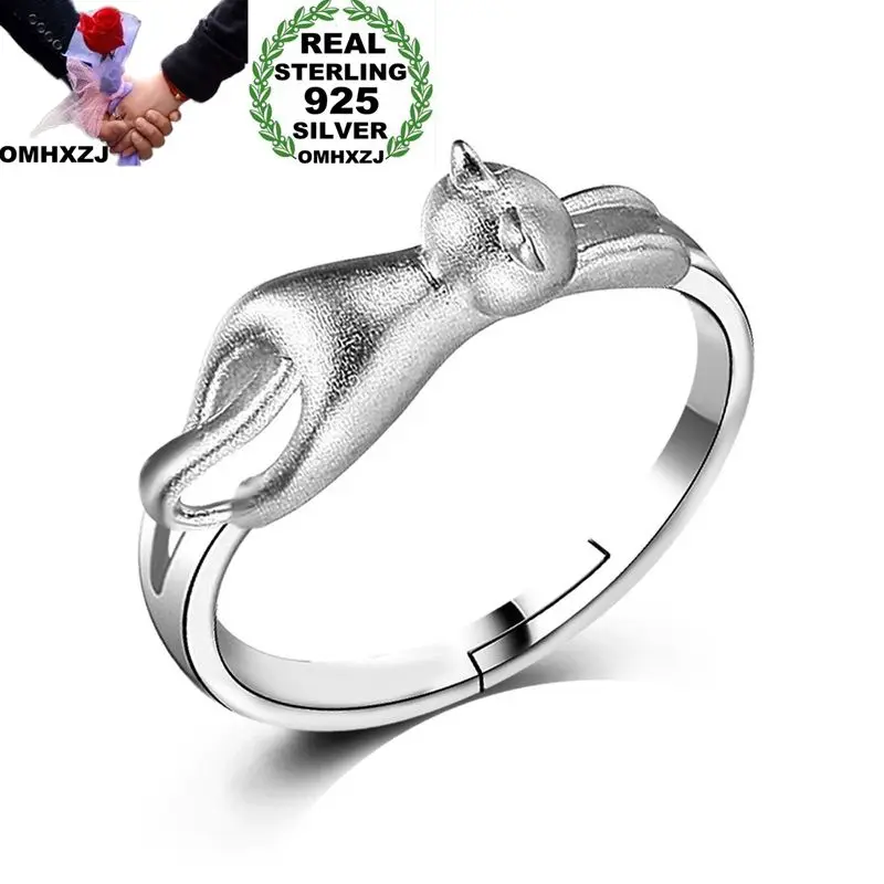 OMHXZJ Wholesale Personality Fashion OL Woman Girl Party Wedding Gift Silver Cute Cat Open 925 Sterling Silver Ring RN246
OMHXZJ Wholesale Personality Fashion OL Woman Girl Party Wedding Gift Silver Cute Cat Open 925 Sterling Silver Ring RN246
