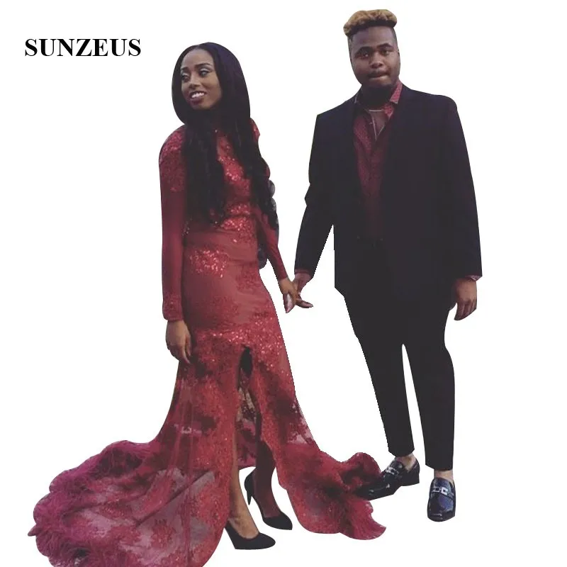 Trumpet Style Heavy Beads Appliques Prom Dress With Full Sleeves Burgundy Feathers Party Gowns For Women vestido gala largo
Trumpet Style Heavy Beads Appliques Prom Dress With Full Sleeves Burgundy Feathers Party Gowns For Women vestido gala largo