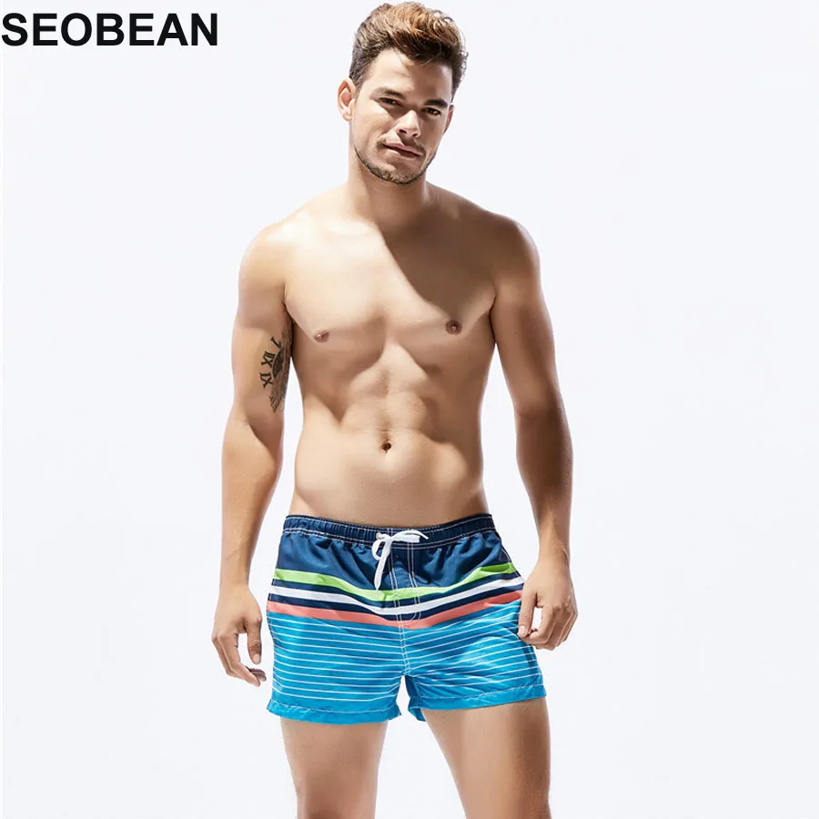 

SEOBEAN Print swimwear Men Breathable Men's Swimsuits Swim Trunks Boxer Briefs Sunga Swim Suits Maillot De Bain Beach Short 388