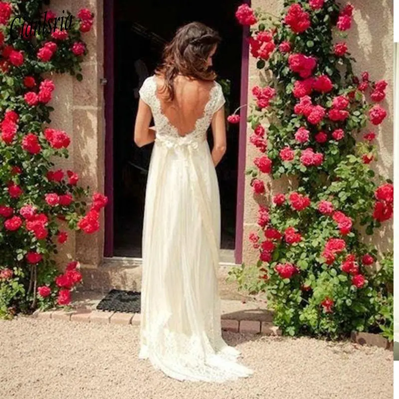 Vintage Bohemian Wedding Dress beach A Line Backless Sheer Lace Cap Sleeves Bridal Gowns V Neck Beaded Sash Country Brides gown
Vintage Bohemian Wedding Dress beach A Line Backless Sheer Lace Cap Sleeves Bridal Gowns V Neck Beaded Sash Country Brides gown