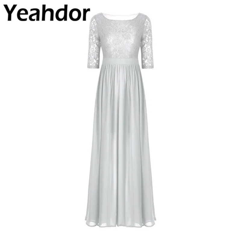 Women Ladies Half Sleeves Embroidered Lace Floral Evening Dresses Front Slit Chiffon Long Dress Vestidos Pageant Party Gowns
Women Ladies Half Sleeves Embroidered Lace Floral Evening Dresses Front Slit Chiffon Long Dress Vestidos Pageant Party Gowns