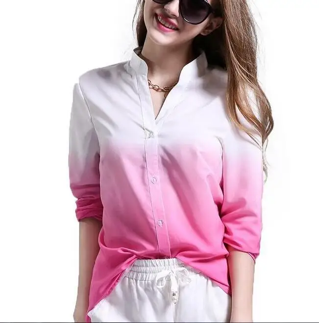 new 2021 New Arrival Women Tops Fashion Lady Shirt Long Sleeve V Neck Gradient Color Casual Blouses Streetwear Plus Size Blouses
new 2021 New Arrival Women Tops Fashion Lady Shirt Long Sleeve V Neck Gradient Color Casual Blouses Streetwear Plus Size Blouses