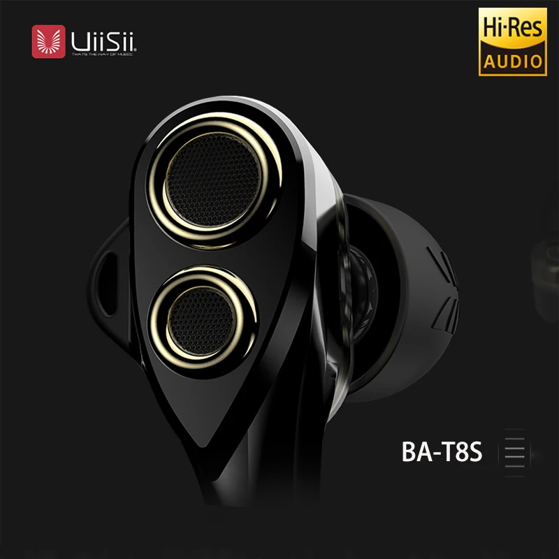 UIISII BA T8S 2DD + 1BA 6 дисков гибридные технологии наушники HIFI шумоизоляция стерео с