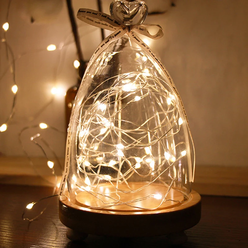 Фото Свадебное украшение 2 м 20 светодиодных гирлянд рождественские Медные Лампы