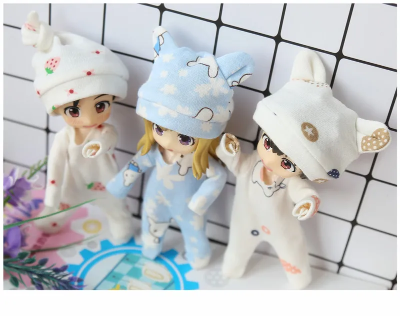 Комплект одежды для кукол ob11 2 шт./компл. пижама с шапочкой OB11 1/12 bjd аксессуары