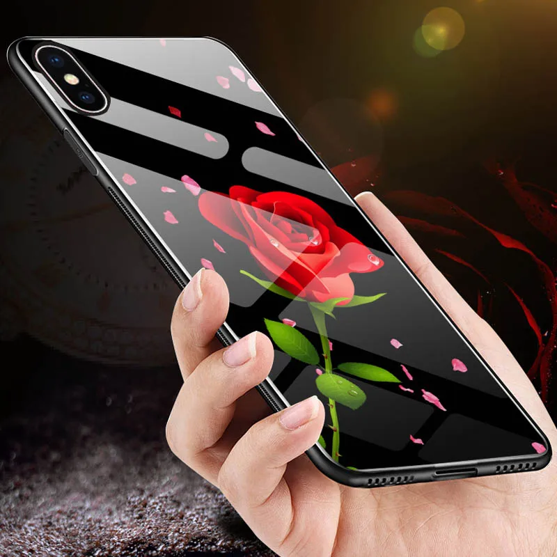 Закаленное стекло i 8 чехол для телефона iPhone Plus 7 6 S Тонкий силиконовый X XR XS MAX милый