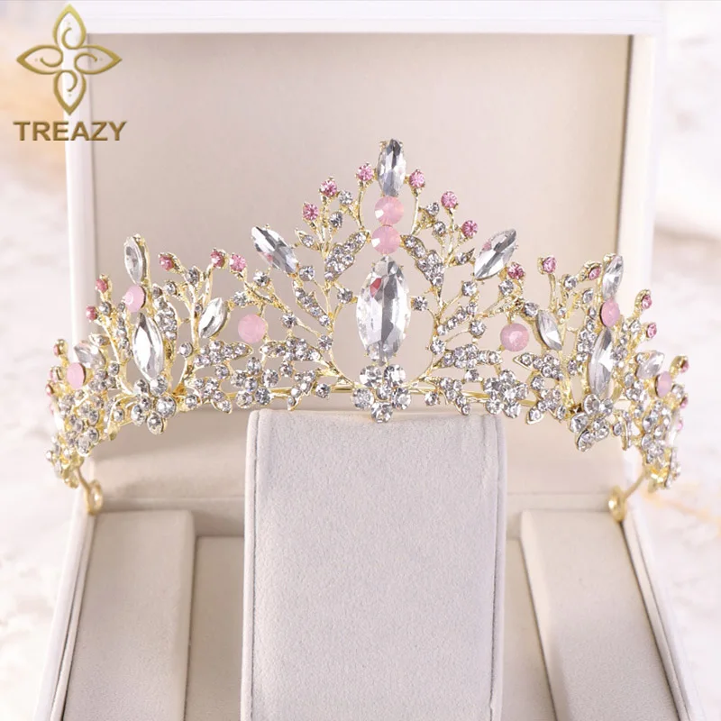 Романтическая свадебная тиара TREAZY в стиле барокко, розовая Хрустальная корона для женщин, свадебные аксессуары для волос
Романтическая свадебная тиара TREAZY в стиле барокко, розовая Хрустальная корона для женщин, свадебные аксессуары для волос
