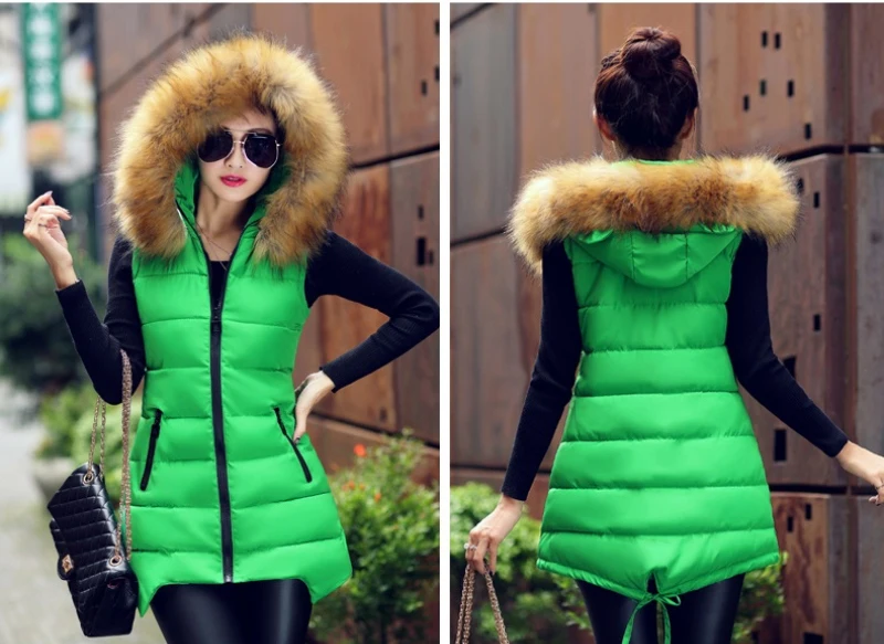 Nice Winter Vest Waistcoat Womens Long Vests Sleeveless Jacket Coat Faux Fur Collar Hooded Down Cotton Warm Vest Female Vests
Nice Winter Vest Waistcoat Womens Long Vests Sleeveless Jacket Coat Faux Fur Collar Hooded Down Cotton Warm Vest Female Vests