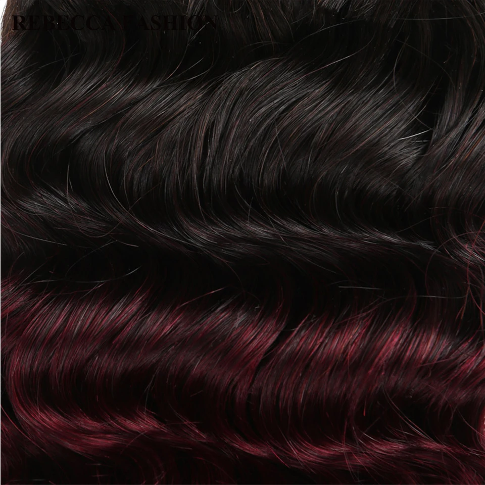 Rebecca Remy Human Hair Brazilian Deep Wave Hair Weave 1 Bundle Pre-Colored Ombre Wine Red T1b/99j Salon Hair Extension 100g
Rebecca Remy Human Hair Brazilian Deep Wave Hair Weave 1 Bundle Pre-Colored Ombre Wine Red T1b/99j Salon Hair Extension 100g