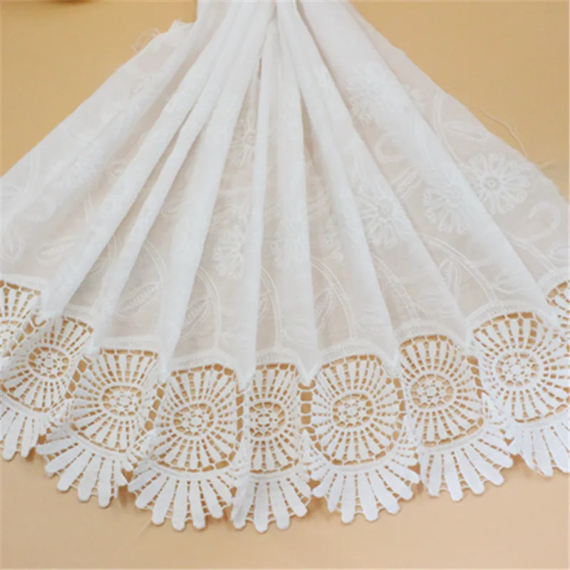 Lace Trim 3 yard Ivory Cotton Embroidered Hollow Lace Fabric Ribbon Tapes Sewing Accessories 43cm 16.9in wide QL4K145
Lace Trim 3 yard Ivory Cotton Embroidered Hollow Lace Fabric Ribbon Tapes Sewing Accessories 43cm 16.9in wide QL4K145