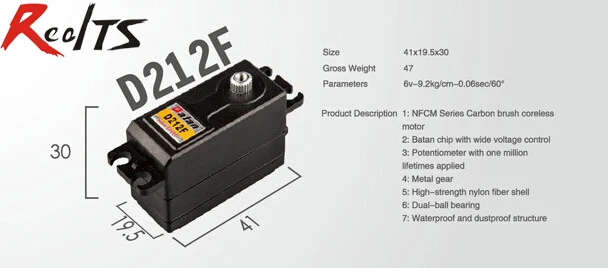RealTS One piece Batan D212F, 9,2 кг, двойной шарикоподшипник, цифровая металлическая шестерня, сервопривод без сердечника для радиоуправляемой машины, л...
RealTS One piece Batan D212F, 9,2 кг, двойной шарикоподшипник, цифровая металлическая шестерня, сервопривод без сердечника для радиоуправляемой машины, л...