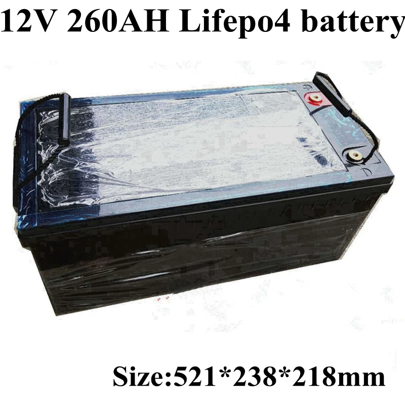 Фото Водонепроницаемый Lifepo4 12V 260AH литиевая батарея 100A BMS 4S 12 8 V Для - купить
