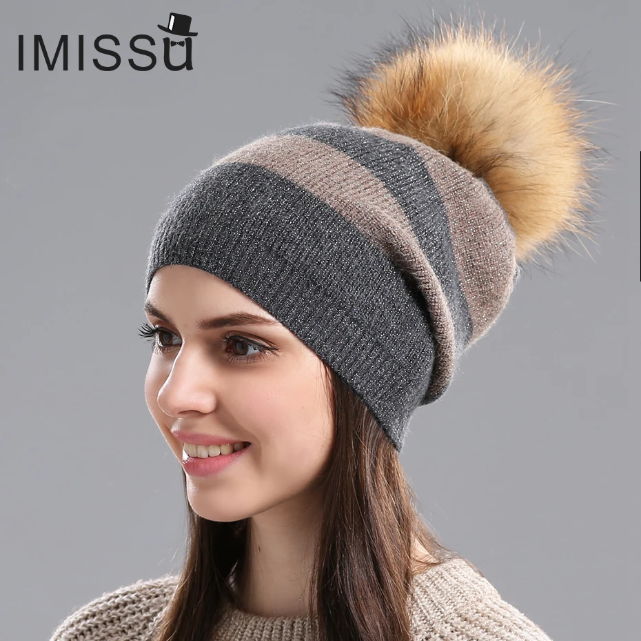 IMISSU Women's Winter Hat Autumn&Winter Beanies Knitted Fur Hat Casual Hat with Raccoon Fur Pom Pom Girl's Outdoor Ski Cap
IMISSU Women's Winter Hat Autumn&Winter Beanies Knitted Fur Hat Casual Hat with Raccoon Fur Pom Pom Girl's Outdoor Ski Cap