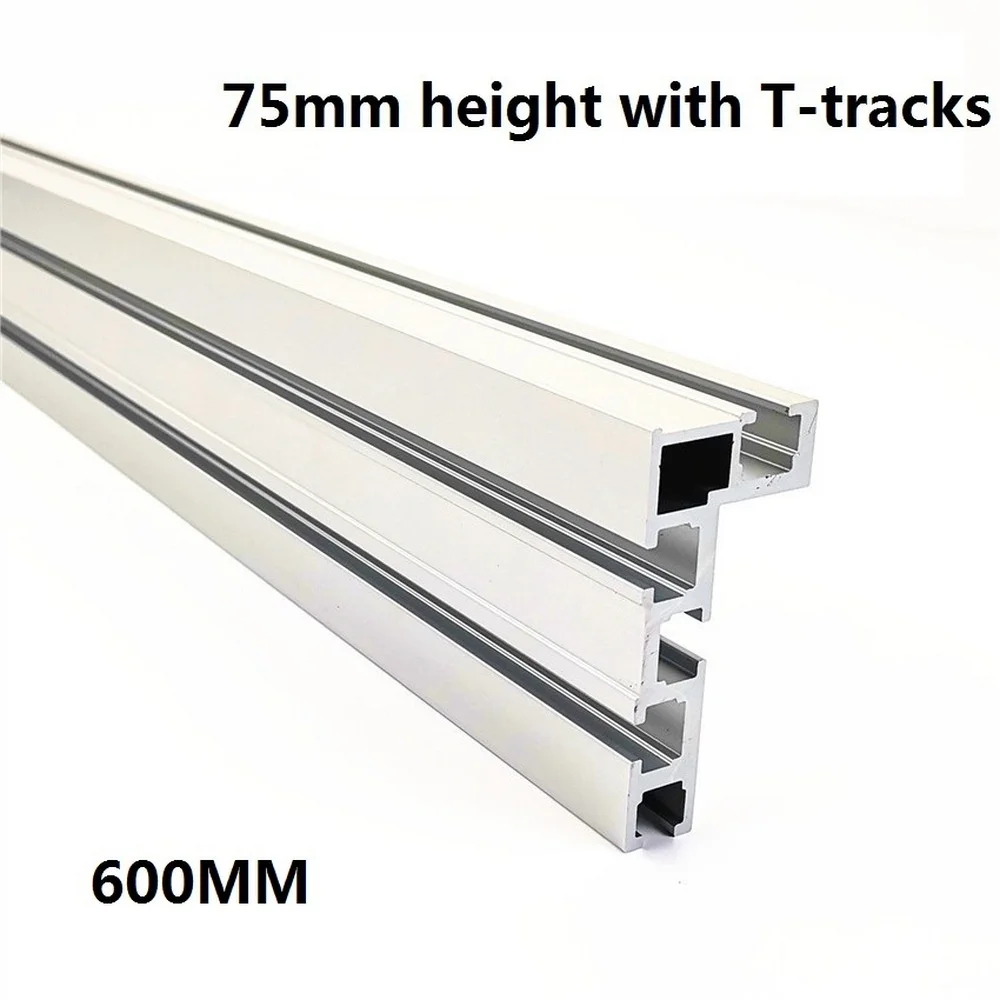 

T-track 600 мм 75 тип T-Slot алюминиевый деревообрабатывающий стол пилы деревообрабатывающий верстак DIY модификация для забора 75 мм высота