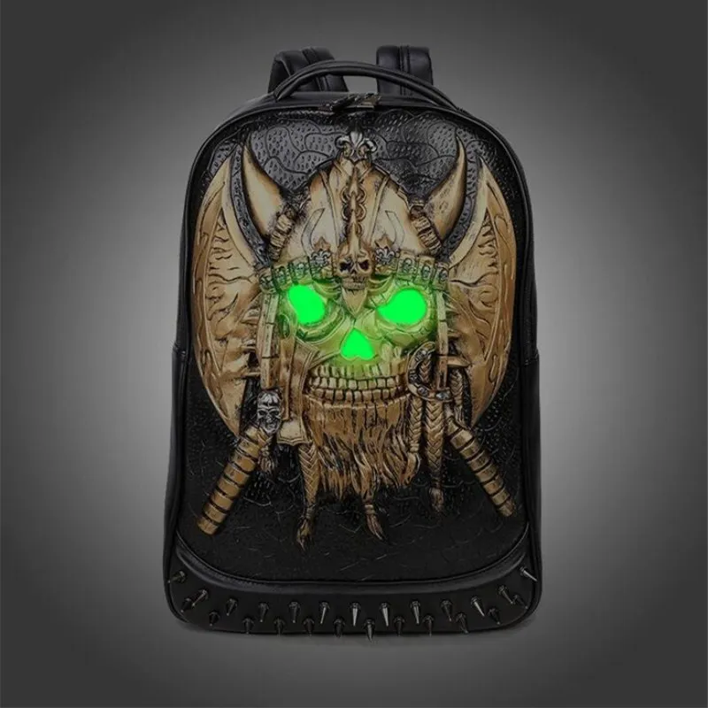 Ax Corsair флуоресцентный унисекс рюкзак хип-хоп стиль pu кожаный водонепроницаемая