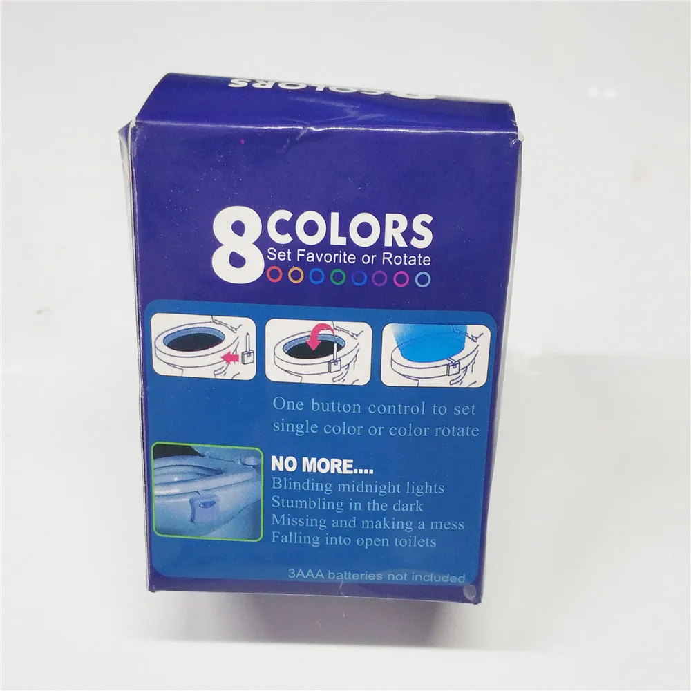 8 & 16 colors Motion Activated Toilet Nightlight Only activates in darkness The toilet small night lamp induction lamp
8 & 16 colors Motion Activated Toilet Nightlight Only activates in darkness The toilet small night lamp induction lamp