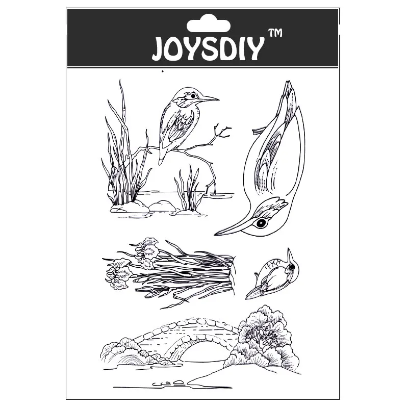 

Scrapbook DIY photo cards account rubber stamp clear stamp transparent Handmade card stamp BIRDS BRIDGE STONE BIRD ON BRANCH