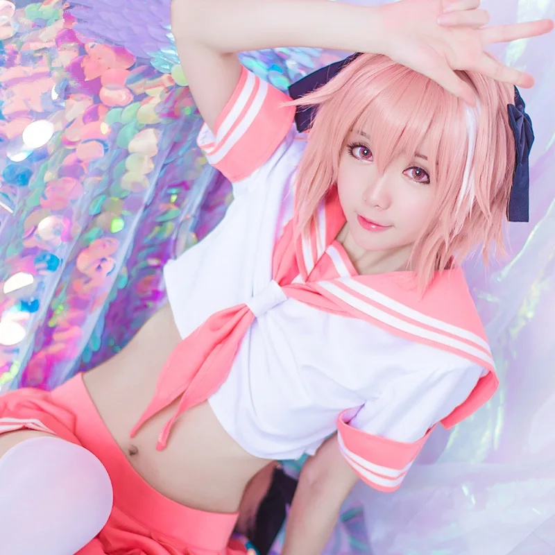 Fate/Grand Order Fate Apocrypha Rider Astolfo Cosplay JK школьная форма матросский костюм женский модный