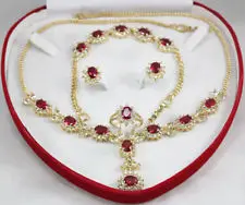 brinco wedding fine quality jewelry word Fashion jewelry Set red Crystal zirconia necklace Bracelet Earring Ring
brinco wedding fine quality jewelry word Fashion jewelry Set red Crystal zirconia necklace Bracelet Earring Ring