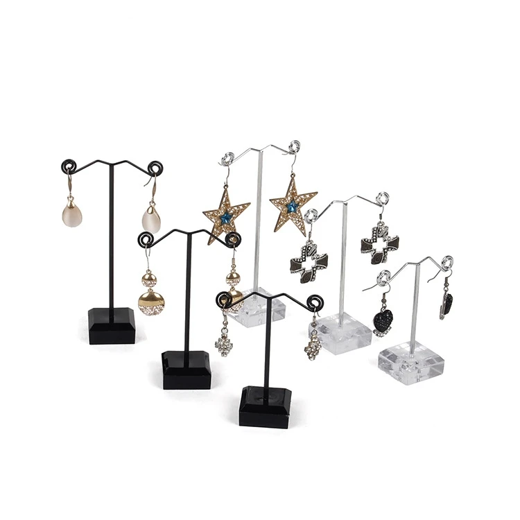 TONVIC 4 Sets Clear/Black Acrylic Earring Jewelry Display Stand Holder Showcase T Shaped 3 Pcs In 1 Set For 6 Holes
TONVIC 4 Sets Clear/Black Acrylic Earring Jewelry Display Stand Holder Showcase T Shaped 3 Pcs In 1 Set For 6 Holes