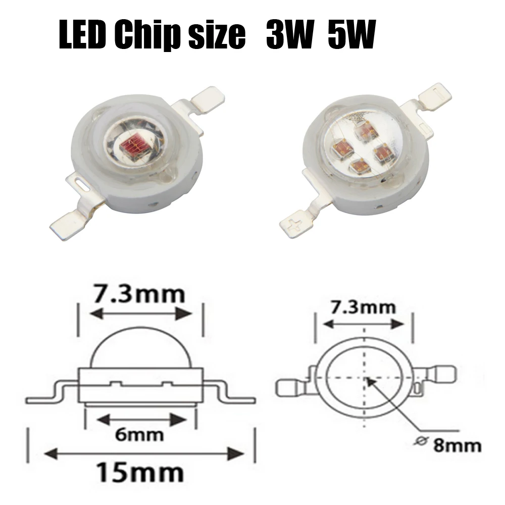 Светодиодный чип высокой мощности красный 2 0 нм 1 Вт 3 5 постоянного тока 4 в для