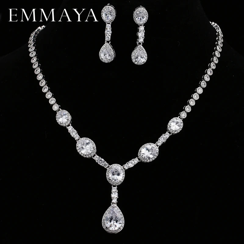 EMMAYA Zircons Brand Gorgeous Micro Inlay Full CZ Stones Around Crystal Party Wedding Jewelry Sets For Women
EMMAYA Zircons Brand Gorgeous Micro Inlay Full CZ Stones Around Crystal Party Wedding Jewelry Sets For Women