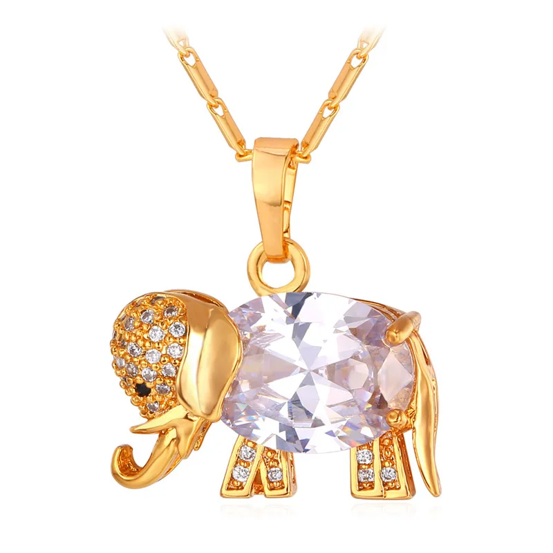 Ожерелье в виде милого слона с кристаллами Kpop женское ювелирное изделие