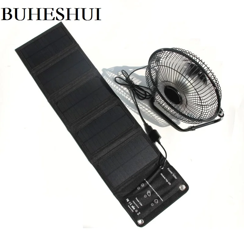 USB вентилятор BUHESHUI 8 дюймов 10 Вт с солнечной панелью|Солнечные элементы| |