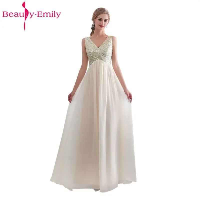 Beauty Emily Champagne Chiffon Bridesmaid Dresses 2018 Long Girl A-line V-Neck Formal Wedding Party Gowns Party Prom Dresses
Beauty Emily Champagne Chiffon Bridesmaid Dresses 2018 Long Girl A-line V-Neck Formal Wedding Party Gowns Party Prom Dresses